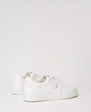 TWINSET SNEAKERS IN PELLE CON BORCHIE