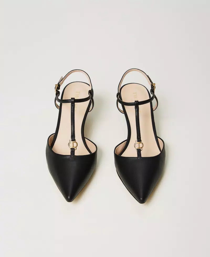 TWINSET DECOLLETE SLING BACK CON OVAL T