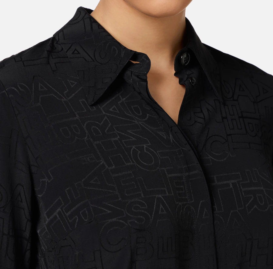 Elisabetta Franchi Camicia in georgette jacquard lettering