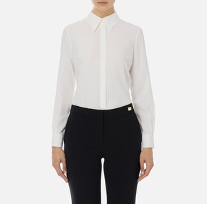 Elisabetta Franchi Camicia in georgette jacquard lettering