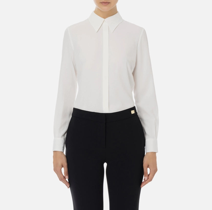 Elisabetta Franchi Camicia in georgette jacquard lettering