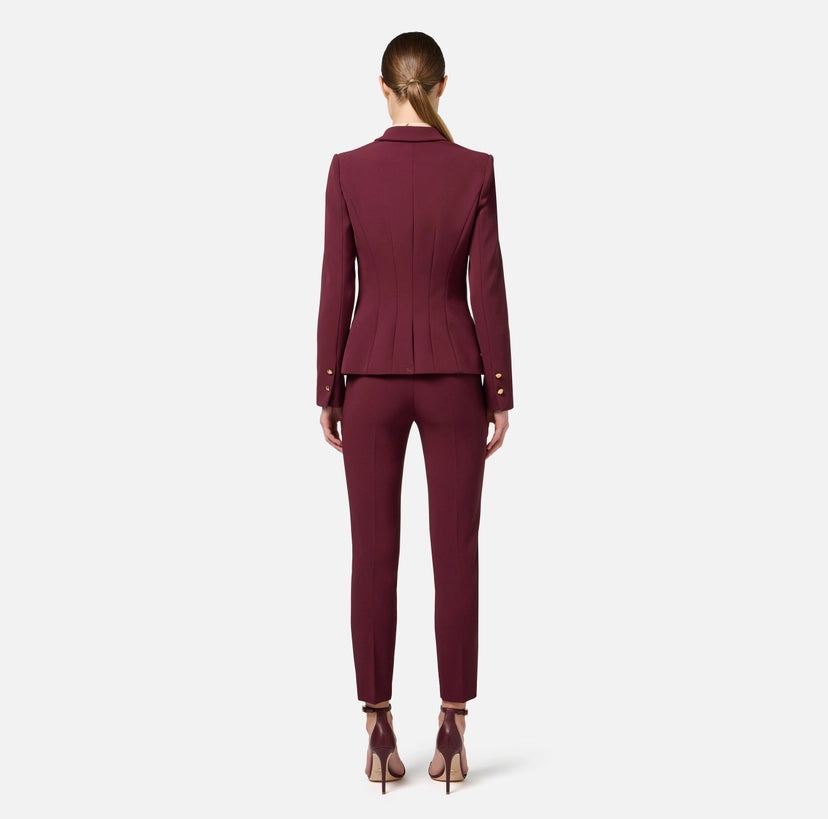 Elisabetta Franchi Giacca doppiopetto in crepe stretch con puntali