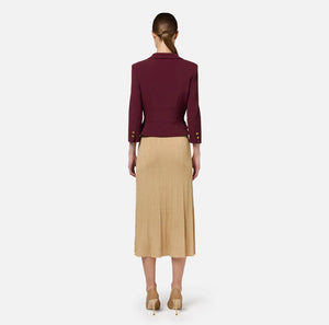 Elisabetta Franchi Giacca cropped in crepe stretch con catena