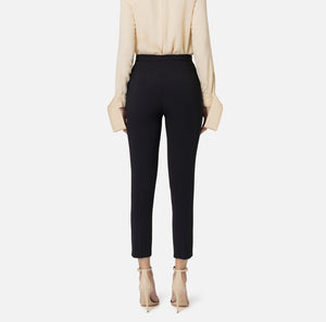 Elisabetta Franchi Pantalone dritto in crepe stretch con rivetto logo