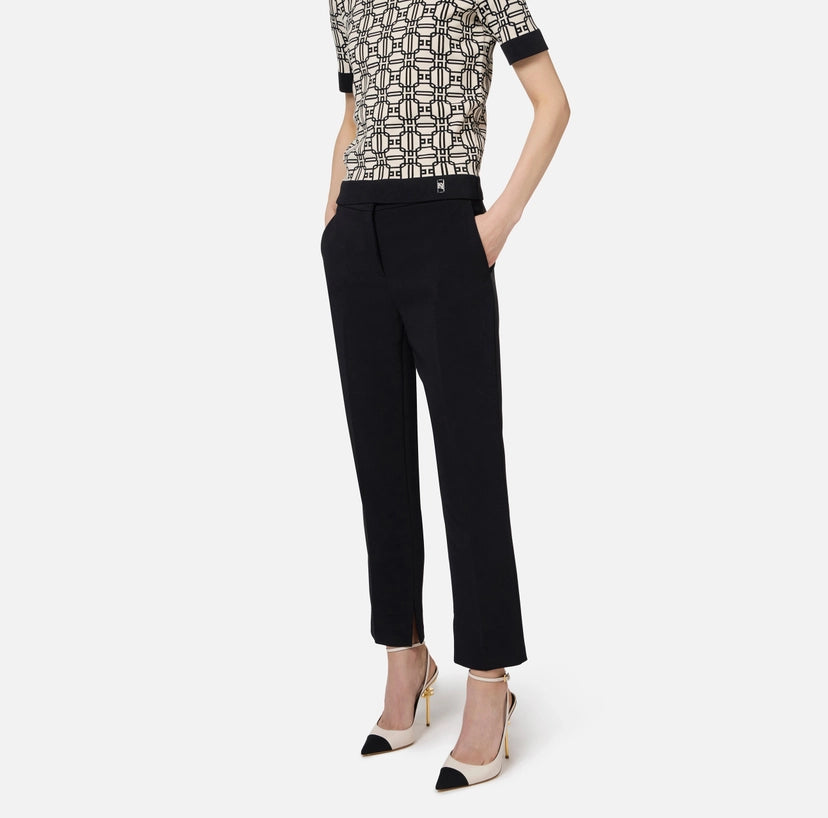 Elisabetta Franchi Pantalone in crepe con spacchetti