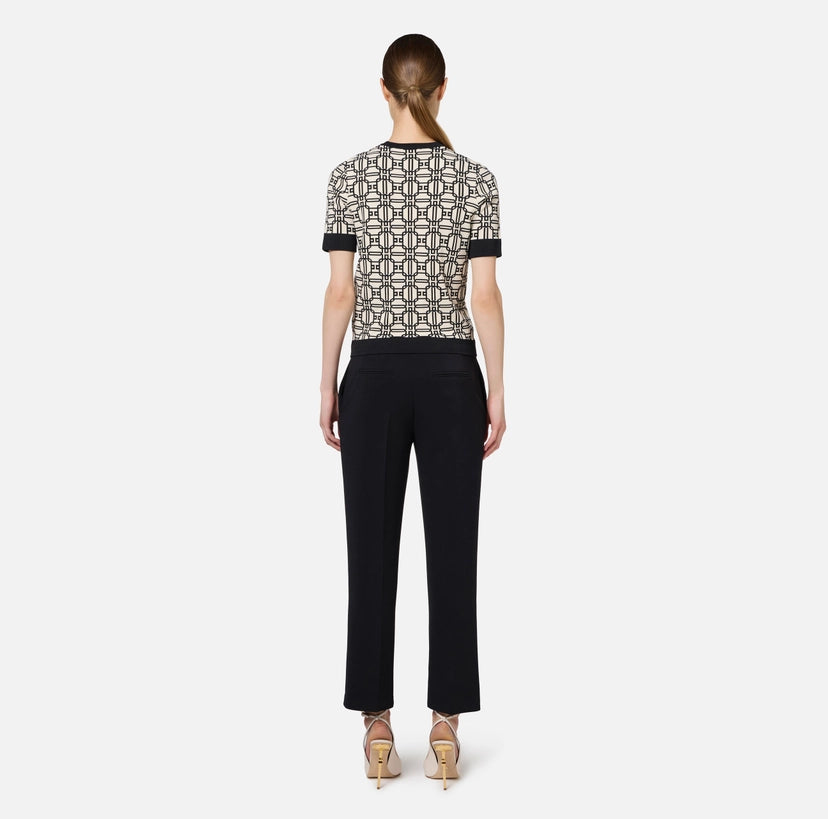 Elisabetta Franchi Pantalone in crepe con spacchetti