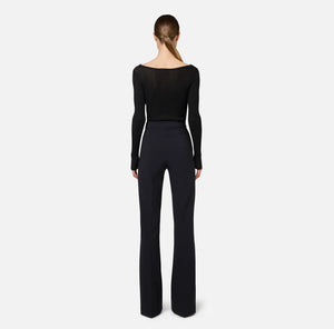 Elisabetta Franchi Pantalone a palazzo in crepe stretch con cintura