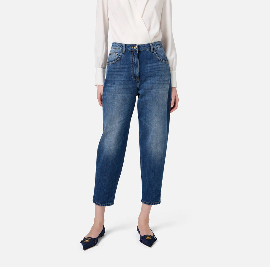 Elisabetta Franchi Jeans boyfriend in cotone stretch