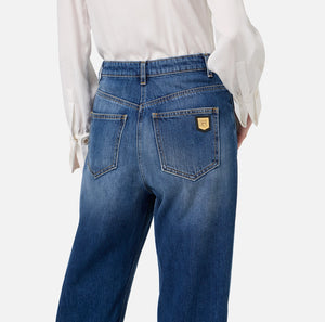 Elisabetta Franchi Jeans boyfriend in cotone stretch