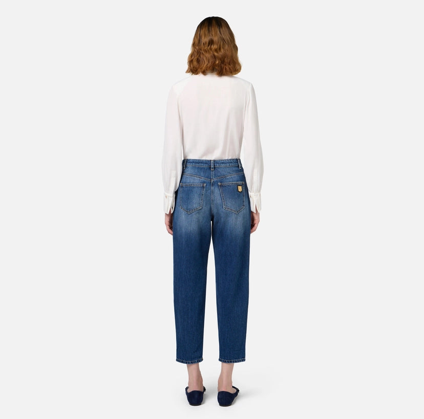 Elisabetta Franchi Jeans boyfriend in cotone stretch